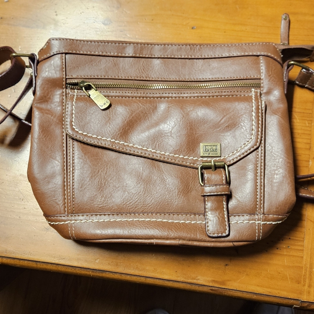BOC Tan Faux Leather Messenger Bag